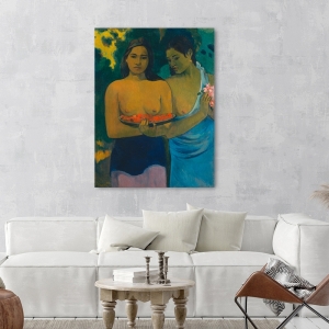 Wall art print, canvas and poster by Gauguin, Two Tahitian Women