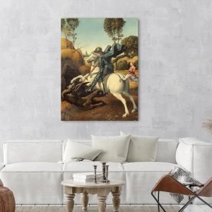 Cuadro, poster y lienzo, Raffaello, San Jorge y el dragón