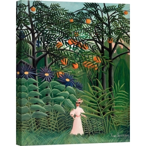 Tableau toile, affiche Rousseau, Femme dans une forêt exotique