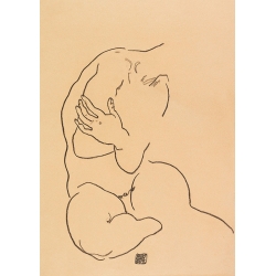 Tableau toile, affiche Egon Schiele, Buste de femme assise