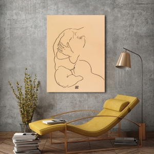Kunstdruck, Leinwandbilder, Poster Schiele, Brustbild sitzenden Frau