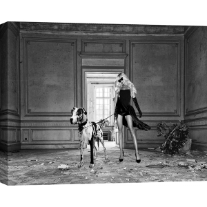 Quadro fashion. Poster, stampa tela. Lauren, In the Palace (BW)