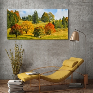 Wall art print, canvas, poster with Autumn Panorama in Quebec