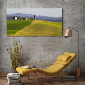 Tableau sur toile, affiche, Val d'Orcia, Sienne, Toscane (détail)