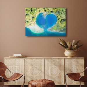 Wall art print, canvas, poster, Heart Shaped Atoll, Fiji