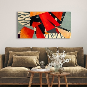 Geometric abstract art print and canvas. Bacci, Memphis Blues