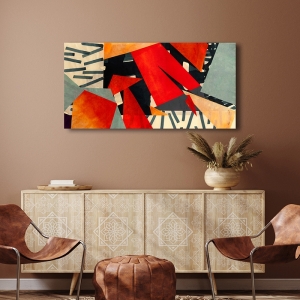 Geometric abstract art print and canvas. Bacci, Memphis Blues
