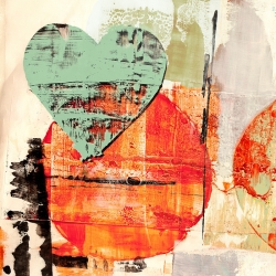 Abstract wall art print, canvas. Winkel, Pop Love 1, Heart &Sun