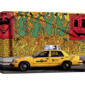 Tableau sur toile. Taxi et graffiti, New York