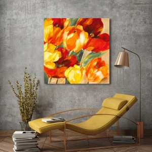 Tableau fleurs, toile, affiche, Jim Stone, Tulipes au soleil II