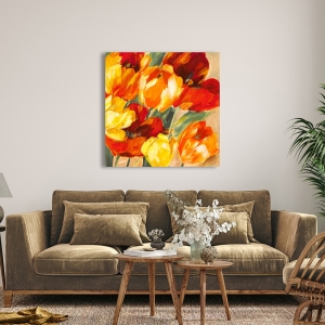 Tableau fleurs, toile, affiche, Jim Stone, Tulipes au soleil II