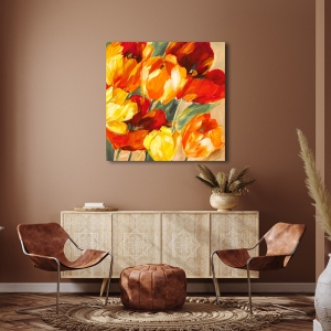 Cuadro flores abstractos, lienzo, poster, Stone, Tulipanes al sol II