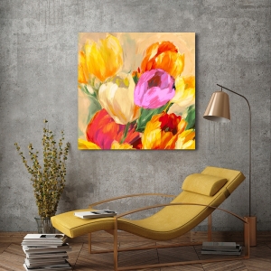 Leinwandbilder, poster, Jim Stone, Bunte Tulpen I