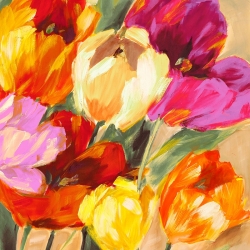 Cuadro flores, lienzo, poster, Stone, Tulipanes coloridos II