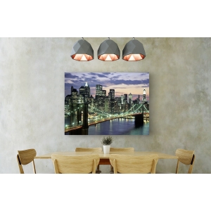 Leinwandbilder. Brookyn bridge and Downtown skyline, New York