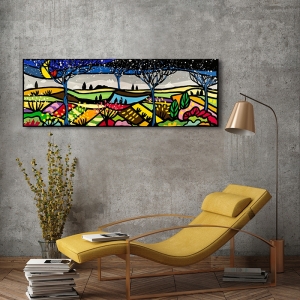 Colorful wall art print and canvas. Wallas, My happy hills