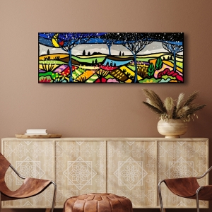 Colorful wall art print and canvas. Wallas, My happy hills