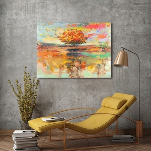 Cuadro en lienzo, poster, Luigi Florio, Árbol de verano