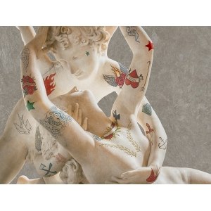 Leinwandbilder, Kunstdruck, Tattooed Lovers (Cupido und Psyche)