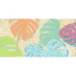 Quadro colorato con foglie di palma. Eve C. Grant, Modern Jungle