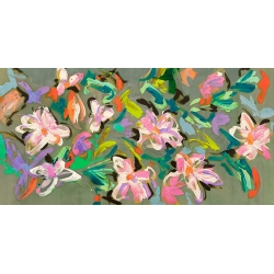 Quadro colorato con fiori, tela, poster. Kelly Parr, Parata di ninfee