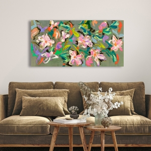 Cuadro abstracto flores, lienzo, poster. Parr, Nenúfares modernos