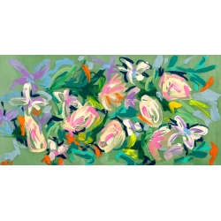 Tableau fleurs moderne, Kelly Parr, Nymphéas au printemps