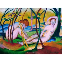 Wall art print, canvas, poster, Nudes in the Open Air by Franz Marc