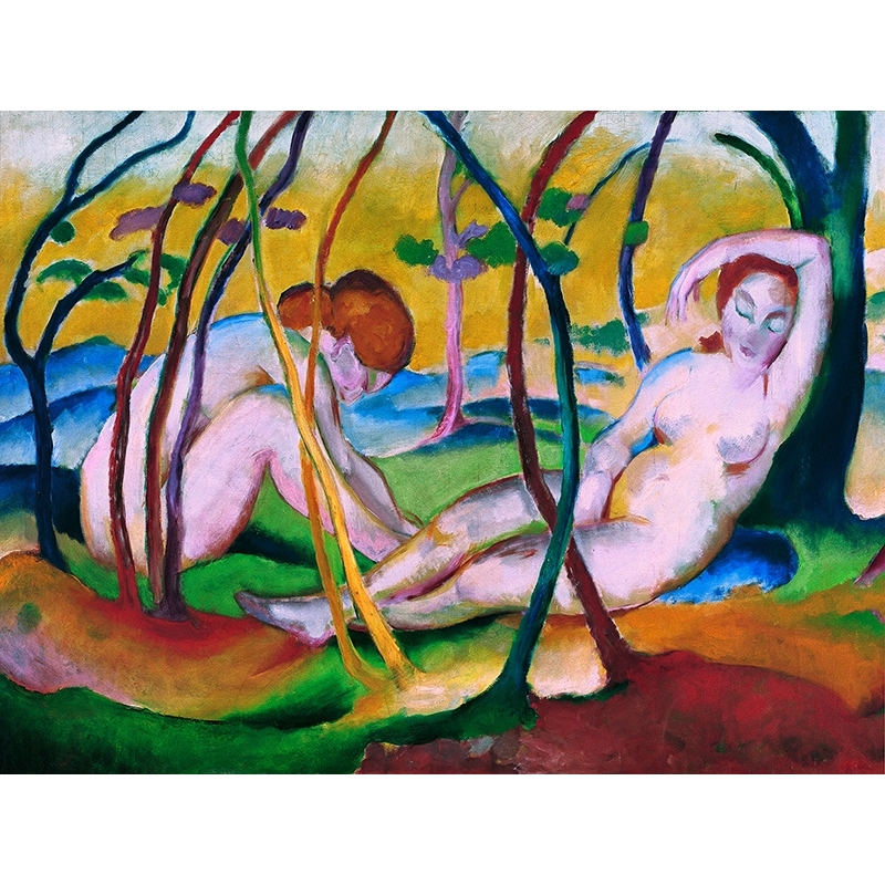 Wall art print, canvas, poster, Nudes in the Open Air by Franz Marc
