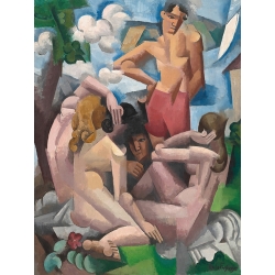 Cuadro en lienzo y poster Roger de La Fresnaye, Los bañistas
