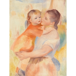 Quadro su tela di Pierre-Auguste Renoir, Lavandaia con bambino
