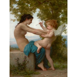 Cuadro en lienzo Bouguereau, Una joven que se defiende de Eros
