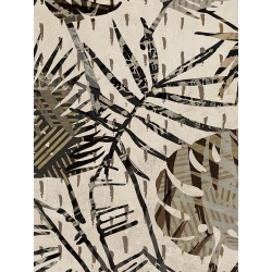 Quadro moderno con foglie di palma. Grant, Grey Palms Panel II