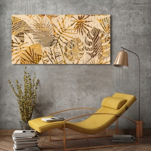 Quadro moderno con foglie di palma. Grant, Palme in oro