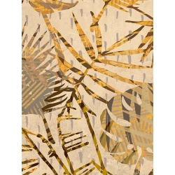 Palm art print, canvas, poster, Eve C. Grant, Golden Palms Panel II
