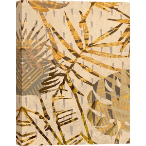 Quadro moderno con foglie di palma. Grant, Golden Palms Panel II