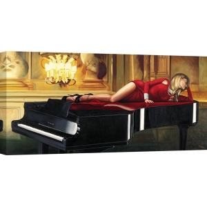 Tableau femme sur toile. Piano Lady