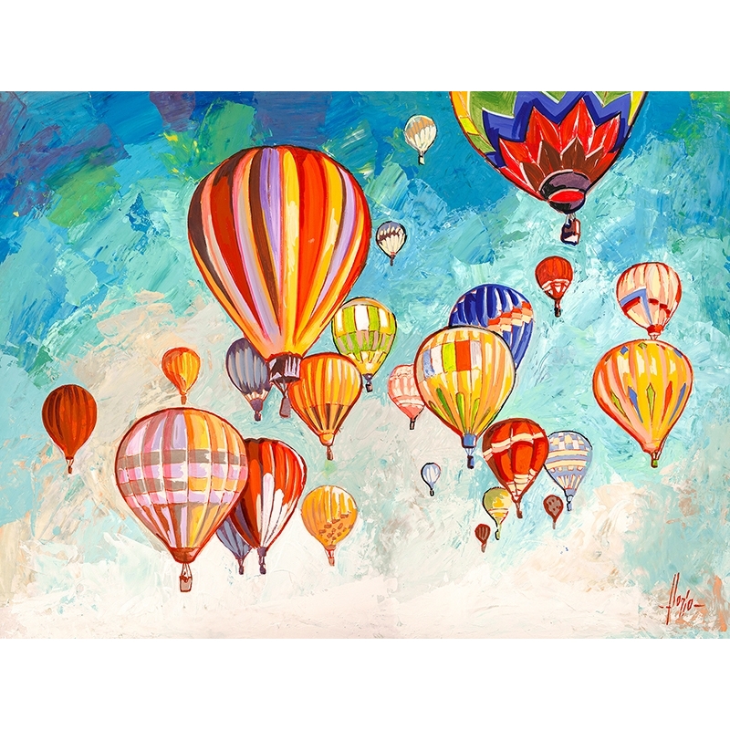 Wall art print, canvas, poster, Luigi Florio, Hot air balloons dance