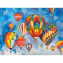 Cuadro en lienzo y poster, Luigi Florio, Desfile de globos aerostáticos