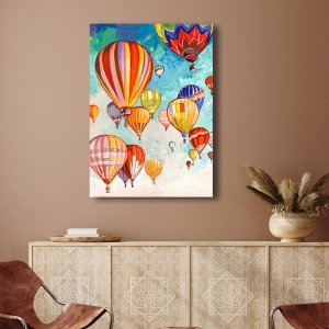 Art print, canvas, poster, Luigi Florio, Hot air balloons dance detail