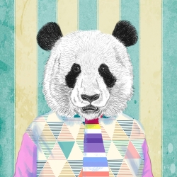Cuadro moderno animales, panda, Matt Spencer, The Dude, detalle
