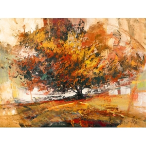 Kunstdruck, Leinwandbilder, Baum im Wind von Luigi Florio