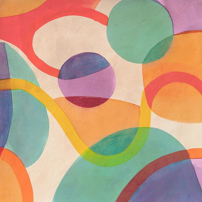 Tableau abstrait coloré sur toile, Laughter I (detail) de Steve Roja