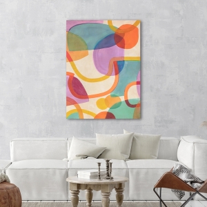 Colorful art print and canvas, Laughter II by Steve Roja