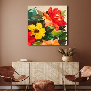 Floral print and canvas, Summer in the garden II by Anna Borgese