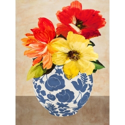 Floral art print and canvas, Italian vase II by Anna Borgese