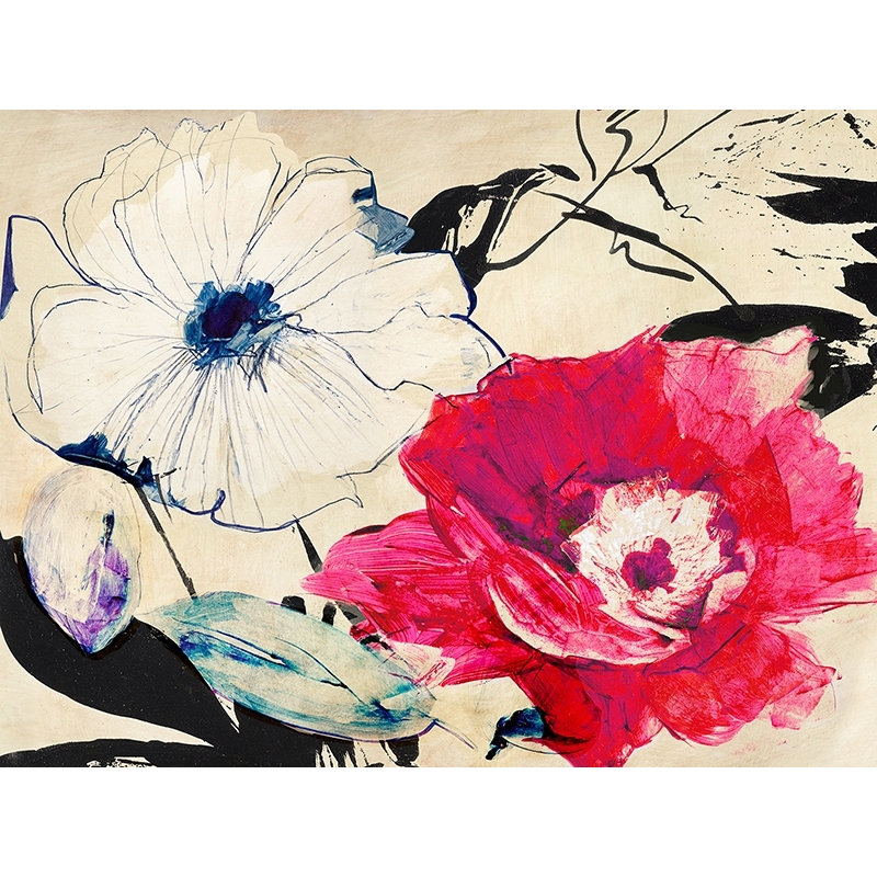 Tableau sur toile, affiche, Fleurs colorées II de Kelly Parr