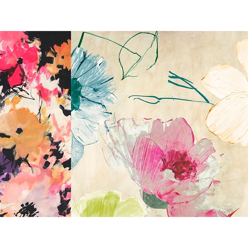 Cuadro en lienzo, Composición floral alegre I, Kelly Parr