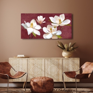 Tableau sur toile, affiche, Burgundy Magnolia de Luca Villa