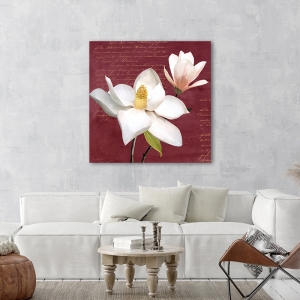 Tableau sur toile, affiche, Burgundy Magnolia I de Luca Villa